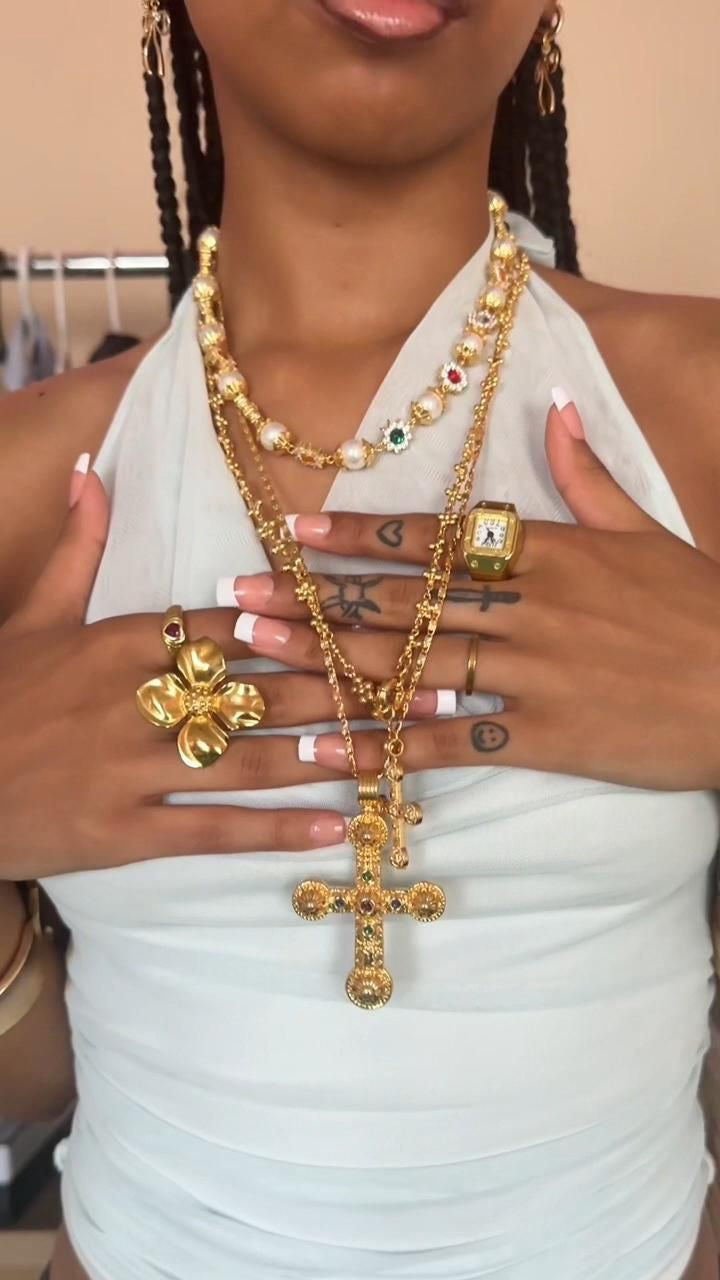 en route jewelry - Daisy Molecule Chain 十字架項鍊