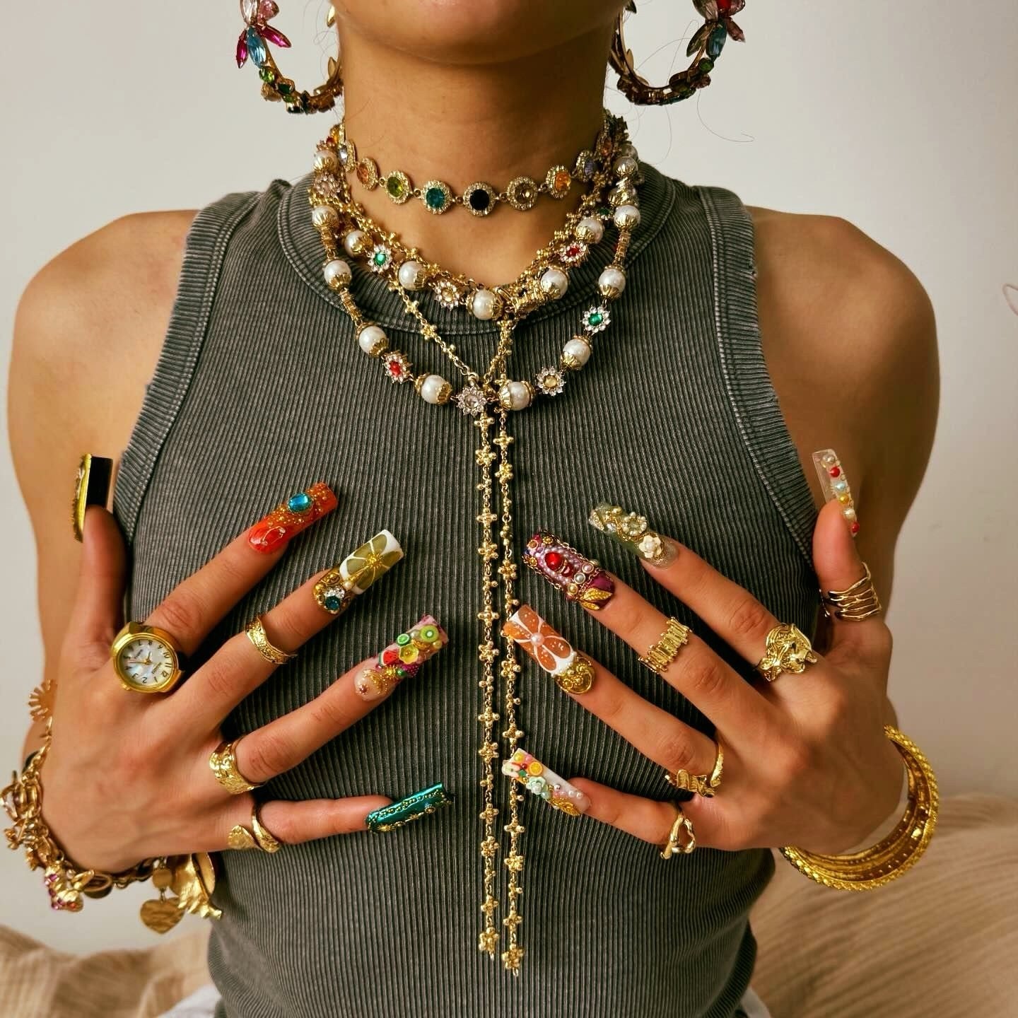 In stock] en route jewelry - Daisy Molecule Chain cross